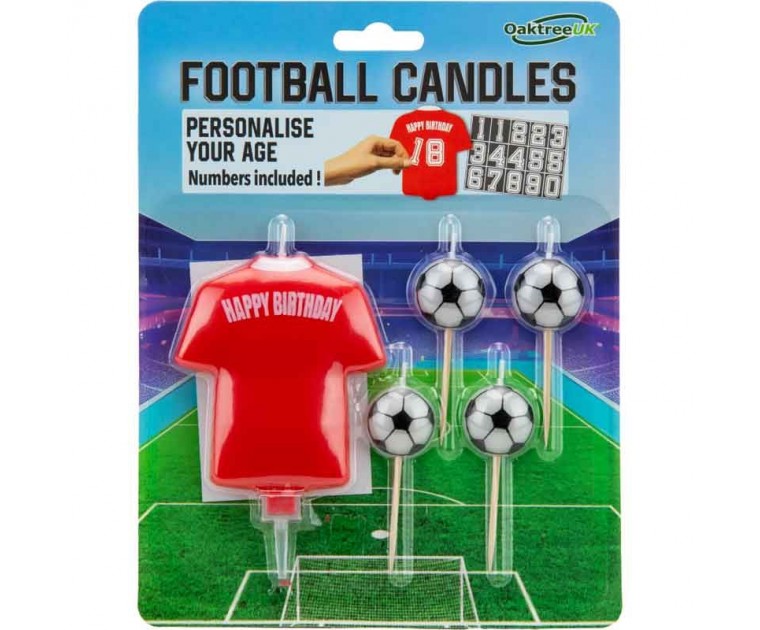 Conj. Velas Personalizáveis Futebol Camisola Vermelha