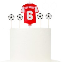 Conj, Velas Personalizáveis Futebol Vermelhas