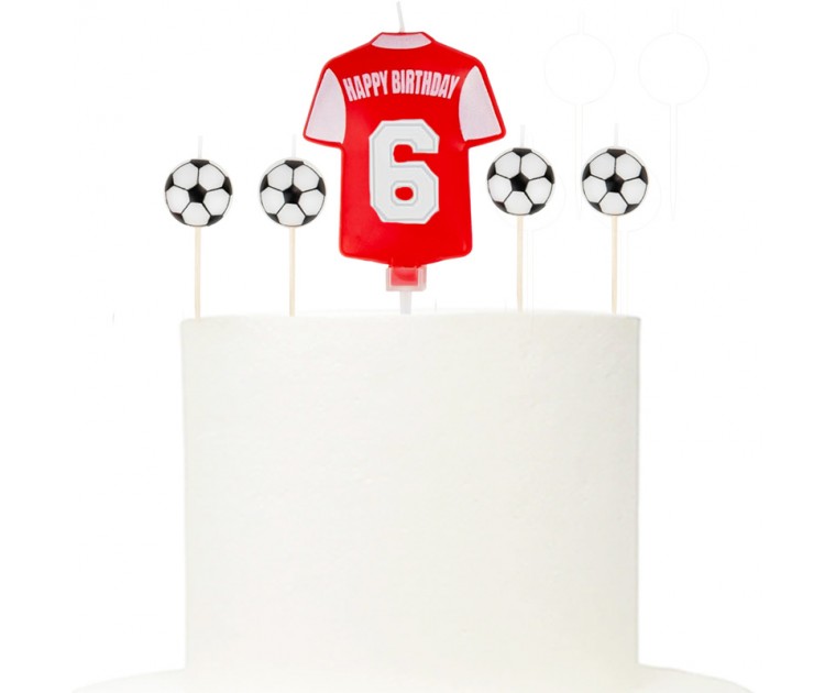 Conj, Velas Personalizáveis Futebol Vermelhas