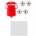 Conj, Velas Personalizáveis Futebol Vermelhas