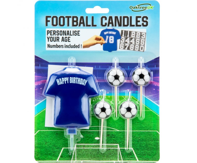 Conj, Velas Personalizáveis Futebol Azul