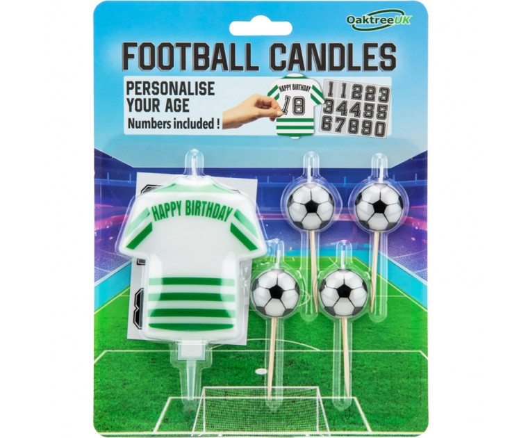 Conj, Velas Personalizáveis Futebol Verde Riscas