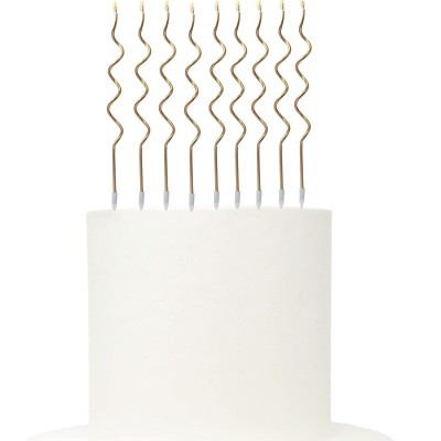 12 Velas Curly Douradas