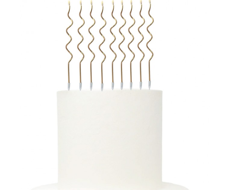 12 Velas Curly Douradas
