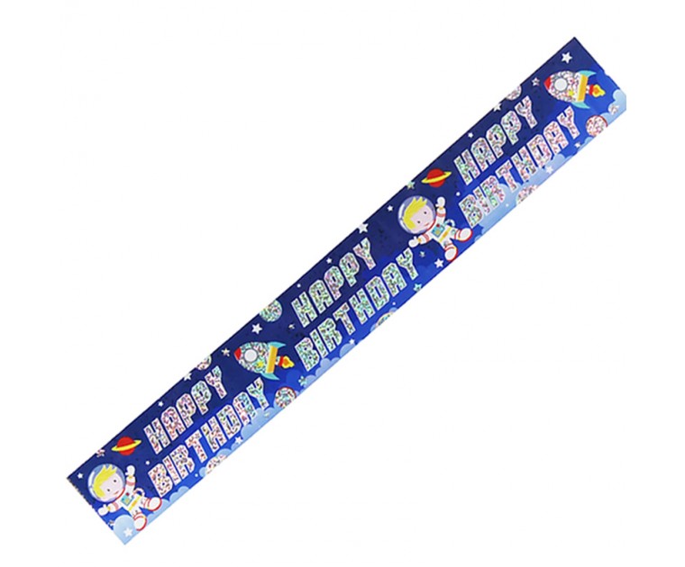 Banner Happy Birthday Tema Espaço