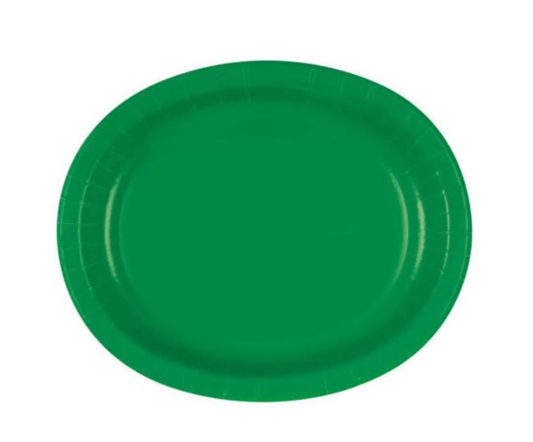 8 Bandejas Oval Verde Esmeralda