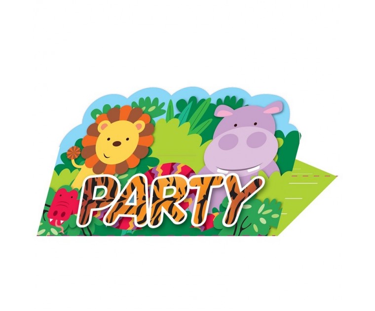 8 Convites com Envelope Festa Selva