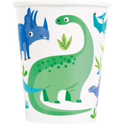Copos Papel Dinossauros Verde e Azul Copos Papel Dinossauros Verde e Azul
