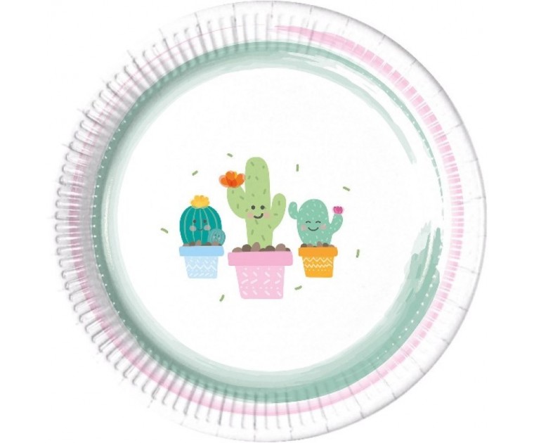 8 Pratos Cactos 23 cms