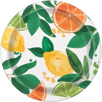 8 Pratos Frutas Cítricas 23 cms