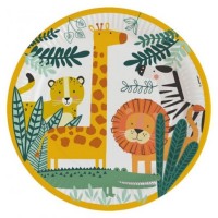 8 Pratos Get Wild Safari 23cms