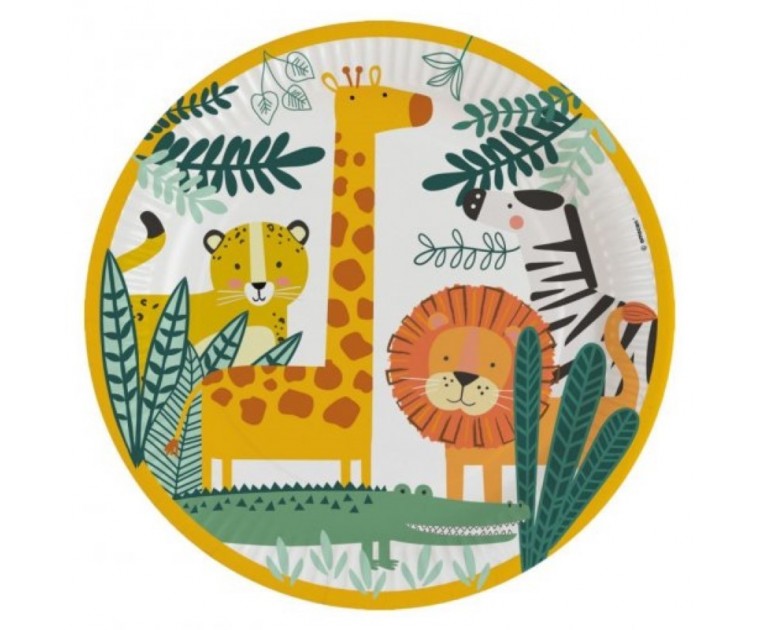 8 Pratos Get Wild Safari 23cms