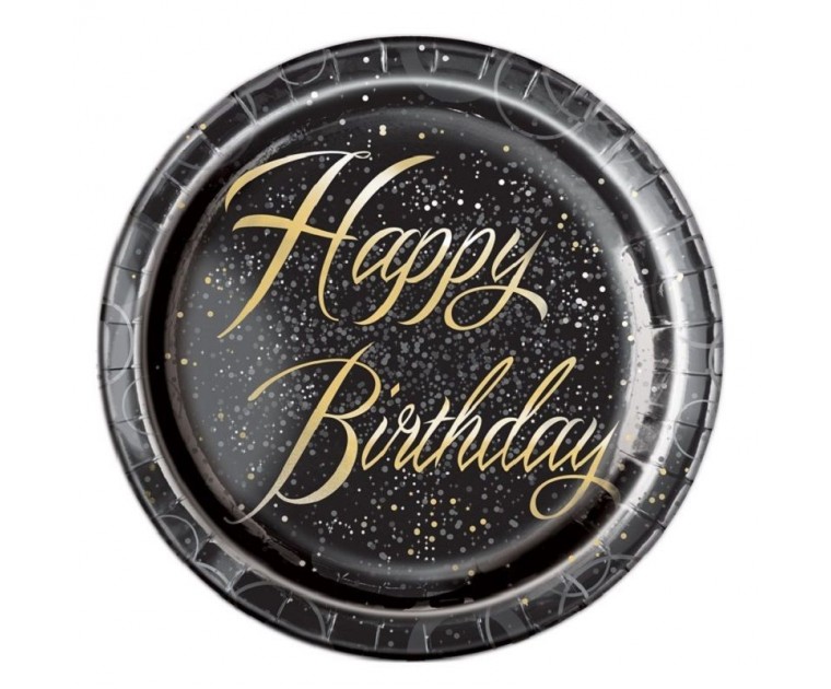 8 Pratos Happy Birthday