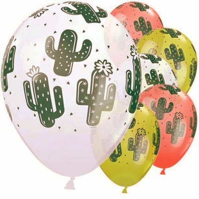 25 Balões Cactos Multicoloridos