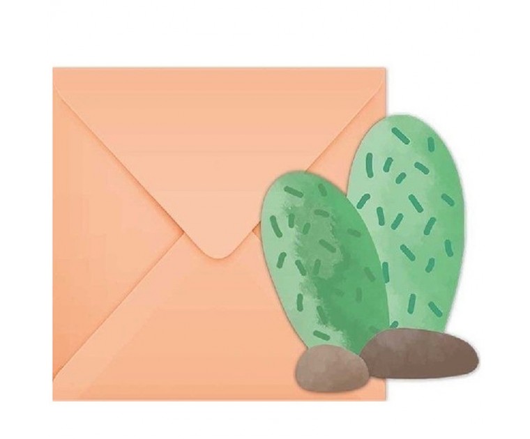 Convite e Envelope Cactos e Lamas