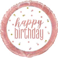 Balão Rose Gold Happy Birthday