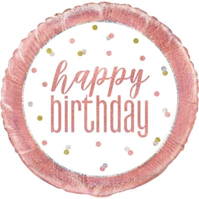 Balão Rose Gold Happy Birthday