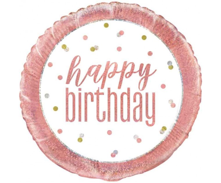 Balão Rose Gold Happy Birthday