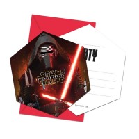 6 Convites com Envelope Star Wars