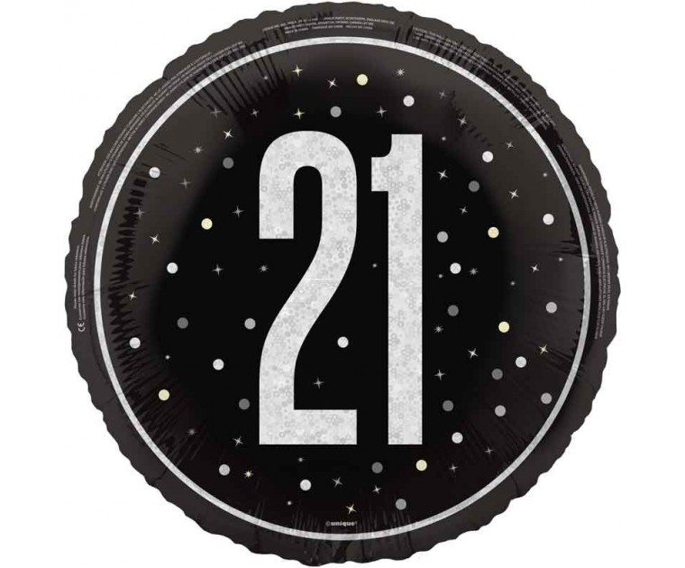 Balão 21 Preto e Prata