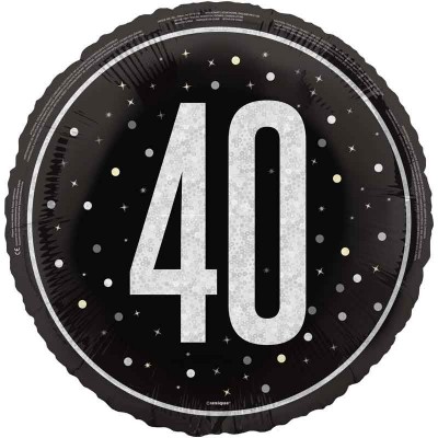 Balão 40 Preto e Prata