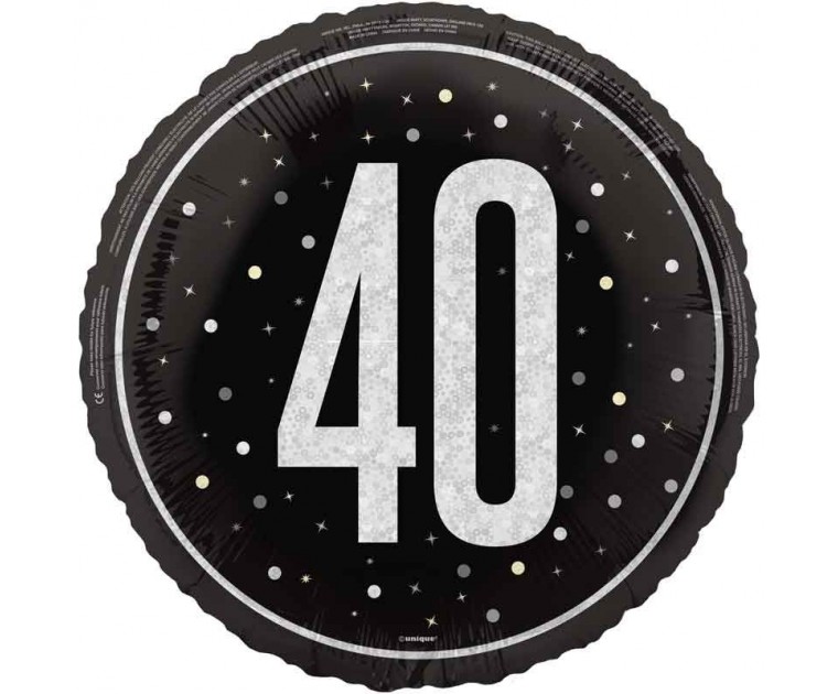 Balão 40 Preto e Prata
