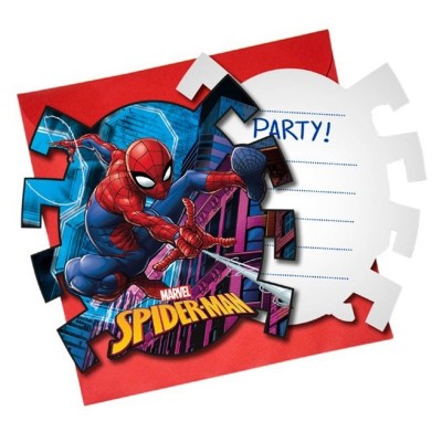 6 Convites SPIDERMAN TEAM UP