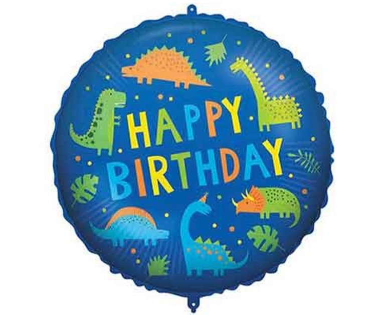 Balão Dinossauros Happy Birthday Multicolorido