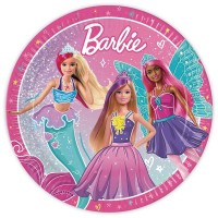 8 Pratos Barbie Fantasia