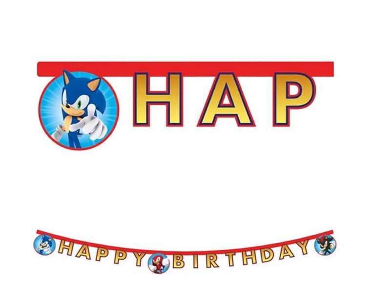 Banner Sonic Happy Birthday