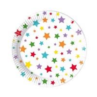 Pratos Estrelas Multicoloridas