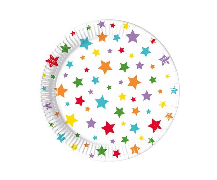 Pratos Estrelas Multicoloridas