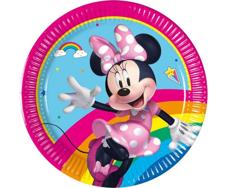 Pratos Minnie Arco íris 