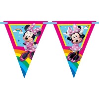 Bandeirolas Triangulares Minnie Arco íris 