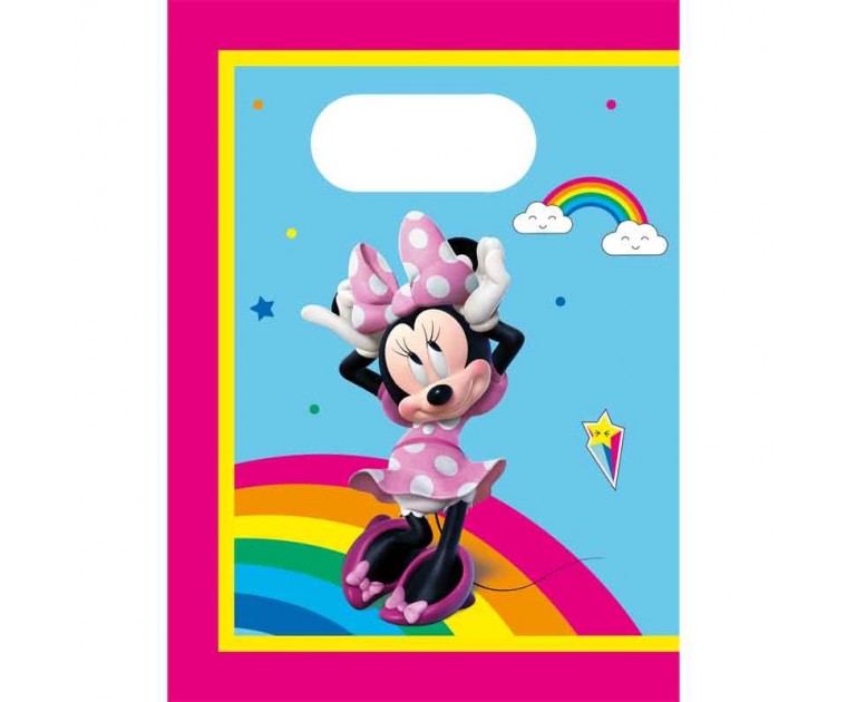 4 Sacos Minnie Arco íris 