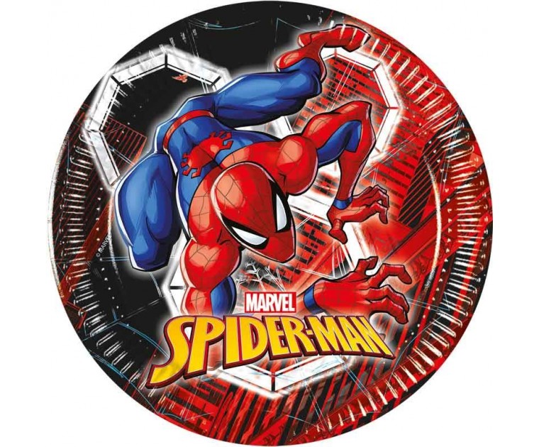 8 Pratos Spiderman 