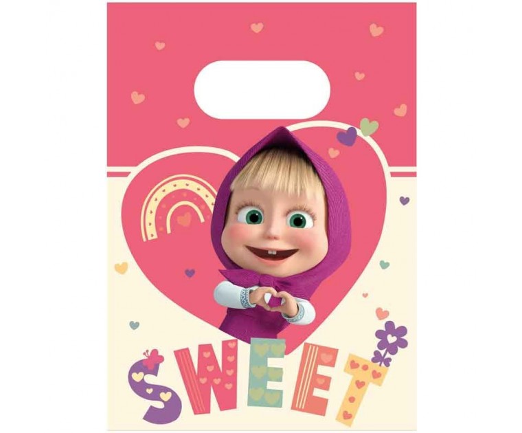 Conj. 4 Sacos Doces Masha Sweet heart 