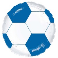 Balão Bola Futebol Azul Royal e Branca 