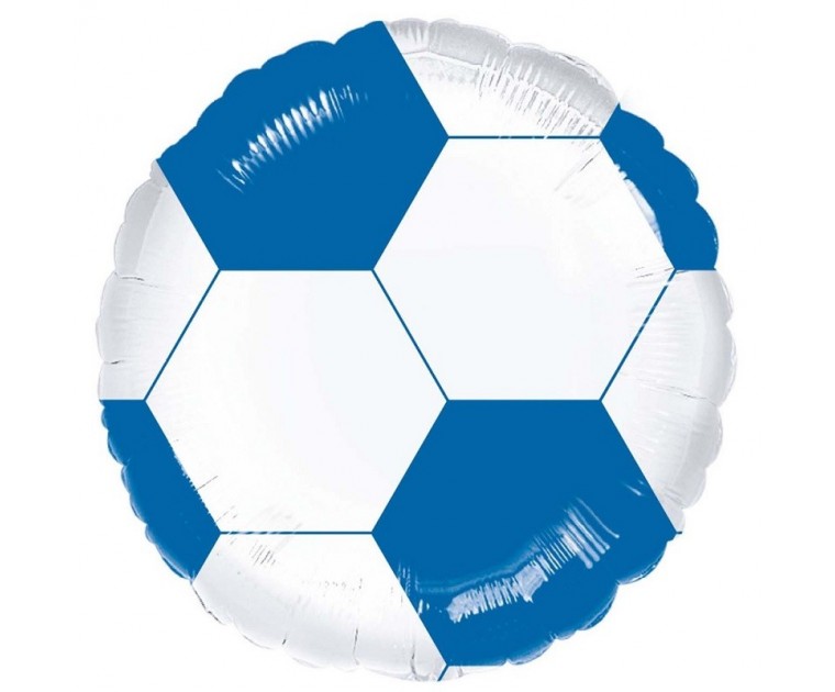 Balão Bola Futebol Azul Royal e Branca 