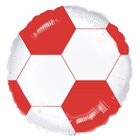 Balão Futebol Branco e Vermelho