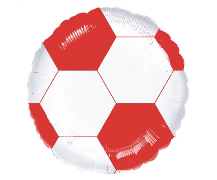 Balão Futebol Branco e Vermelho