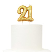 Vela Glitter Dourada nº 21