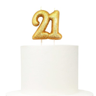 Vela Glitter Dourada nº 21