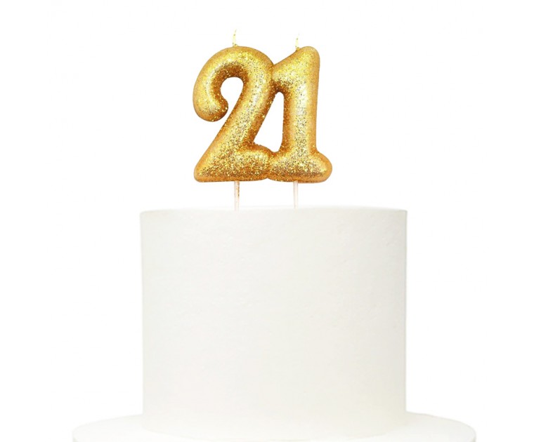 Vela Glitter Dourada nº 21