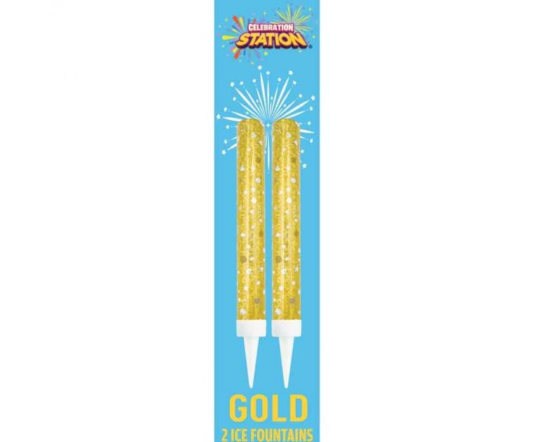 Conj. 2 Foguetes Glitter Dourados