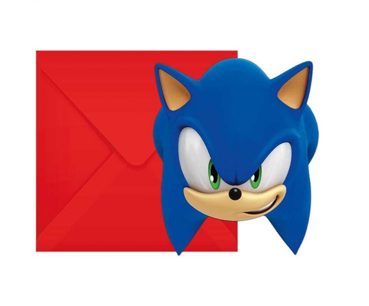 6 Convites Sonic 