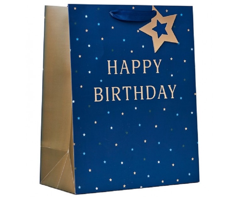 Saco Oferta Azul Happy Birthday