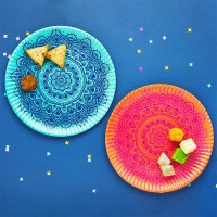 Pratos Multicoloridos Mandala 35 cms