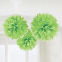 Pack 3 Pompons Fluffy Verdes