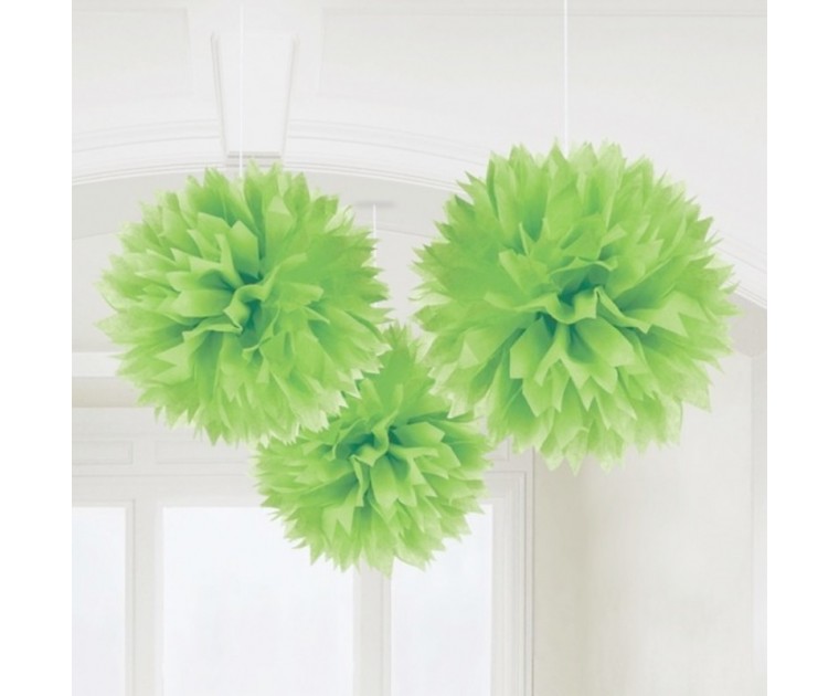 Pack 3 Pompons Fluffy Verdes